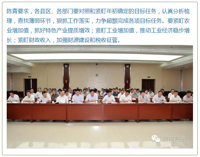 陳青在市政府全體會議上強調(diào)：緊盯一個目標(biāo)抓好九大任務(wù)落實強化三項保障，確保全市經(jīng)濟社會持續(xù)快速發(fā)展