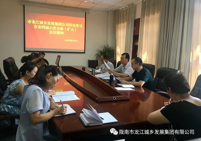 市龍江城鄉(xiāng)發(fā)展集團(tuán)公司傳達(dá)學(xué)習(xí)市委四屆六次全體(擴(kuò)大)會議精神