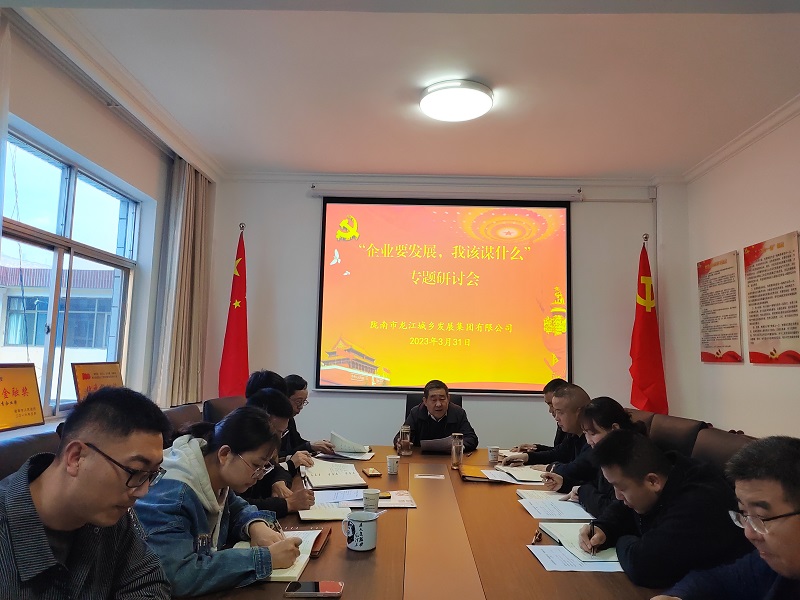 【“三抓三促”行動(dòng)進(jìn)行時(shí)】市龍江城鄉(xiāng)集團(tuán)開展“隴南要發(fā)展，我該謀什么”——圍繞“加快集團(tuán)公司高質(zhì)量發(fā)展，我該謀什么”專題研討